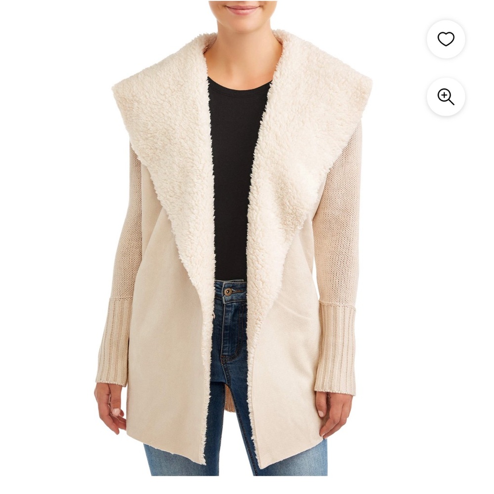 Alison Andrews Faux Suede Sweater Jacket